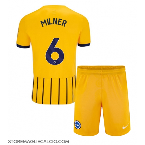 Brighton James Milner #6 Maglia Gara Trasferta Repliche 2024-25 Bambino Maniche Corte Brighton James Milner #6 Maglia Gara Trasferta Repliche 2024-25 Bambino Maniche Corte